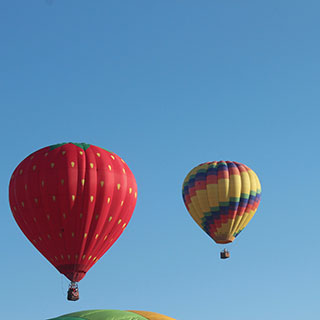 Red Strawberry&Colorful Hot-Air Balloons